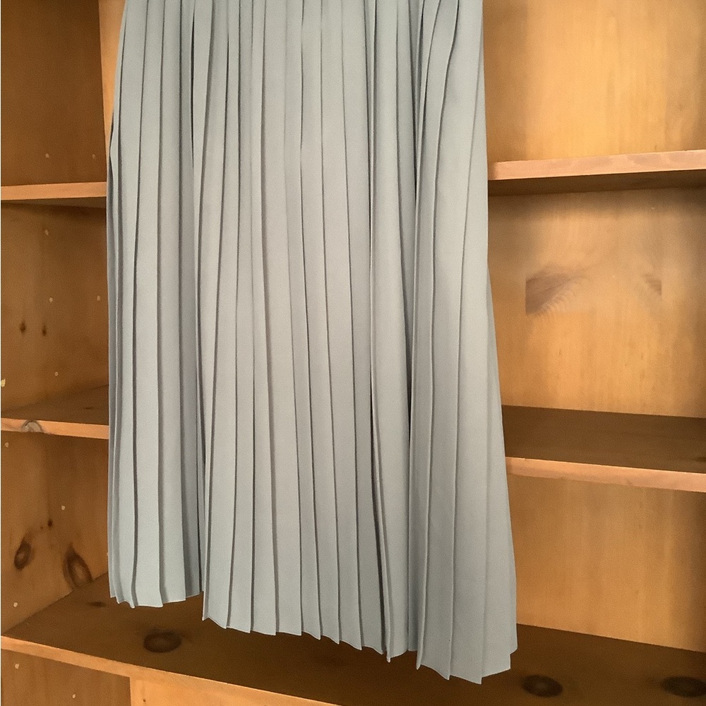 Vintage 90s Taupe Pleated Midi Plus Size Skirt Made in Canada Size 16W - Picture 6 of 11